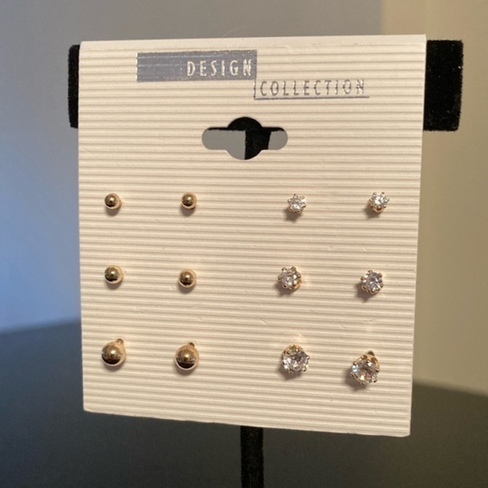 Chic Gold and Silver Stud Earrings